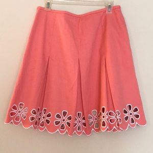 INC Coral Skirt with Flower Cutouts